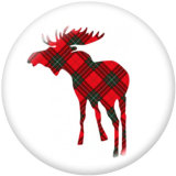 20MM  Christmas  Car  Deer  Print  glass snaps buttons