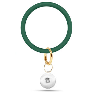 New Round Silicone Bracelet Keychain Large Outdoor Sports Silicone Bracelet fit snaps chunks  Snaps Jewelry