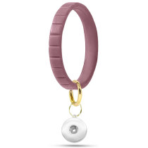 Step bracelet European and American Silicone Bracelet Keychain Pure Color Simple Outdoor Sports Bracelet Keychain fit snaps chunks  Snaps Jewelry