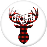 20MM  Christmas  Car  Deer  Print  glass snaps buttons
