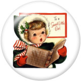 20MM  Christmas  Cross  Print  glass snaps buttons