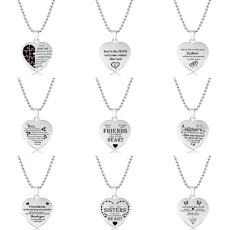 Stainless Steel Love Heart Stainless Steel Pendant Lettering Christmas Gift