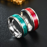 Stainless steel luminous heartbeat ring ECG couple ring