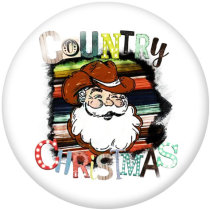 20MM  Christmas  Santa Claus   Print   glass  snaps buttons