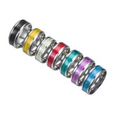 Stainless steel luminous heartbeat ring ECG couple ring