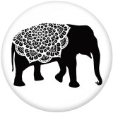 20MM  Cat  tree of life  Elephant  Dog  skull  Print   glass  snaps buttons
