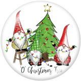 20MM  Christmas   Santa Claus   Print   glass  snaps buttons