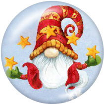 20MM  Christmas  Santa Claus  Love  Print   glass  snaps buttons