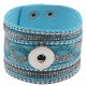 Partnerbeads 21CM black leather bracelets fit 18/20MM snaps chunks KC0292 snaps jewelry