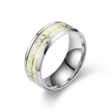 Stainless steel luminous heartbeat ring ECG couple ring