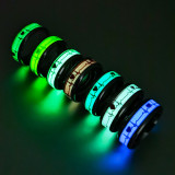 Stainless steel luminous heartbeat ring ECG couple ring