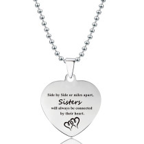 Stainless Steel Love Heart Stainless Steel Pendant Lettering Christmas Gift