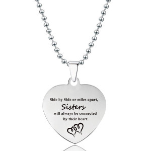 Stainless Steel Love Heart Stainless Steel Pendant Lettering Christmas Gift
