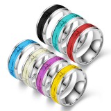Stainless steel luminous heartbeat ring ECG couple ring
