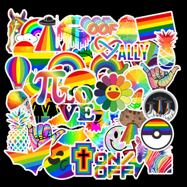 50 colorful cool and cute amazon hot luggage stickers super waterproof personalized graffiti suitcase stickers