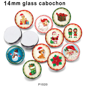 10pcs/lot  Christmas  Santa Claus  glass picture printing products of various sizes  Fridge magnet cabochon