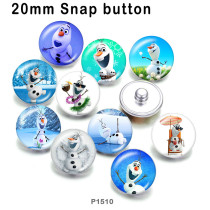 10pcs/lot  Christmas  Snowman  glass picture printing products of various sizes  Fridge magnet cabochon