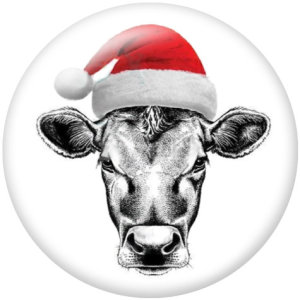 20MM  Christmas  Deer   cattle   Print   glass  snaps buttons