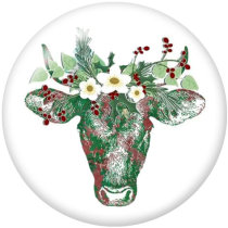20MM  Christmas  cattle  Car  Print   glass  snaps buttons