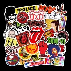 52 pieces of rock ROCK punk band waterproof removable graffiti hand account stickers skateboard trolley car stickers