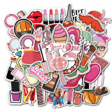 50 girls cosmetics cute graffiti stickers suitcase laptop guitar waterproof stickers stickers