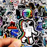 50 cartoon stickers into the astronaut space station moon rocket universe trolley computer graffiti stickers