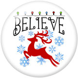 20MM  Christmas  Deer   Print   glass  snaps buttonDeer