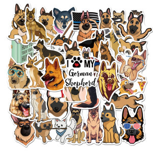 50 German Shepherd Waterproof Stickers Car Stickers Luggage Stickers Trolley Case Graffiti Stickers