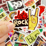 52 pieces of rock ROCK punk band waterproof removable graffiti hand account stickers skateboard trolley car stickers