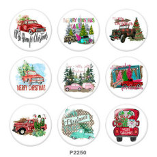 20MM  Christmas  Car   Print   glass  snaps buttons