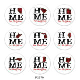 20MM  Christmas   Print   glass  snaps buttons