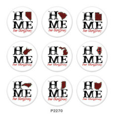 20MM  Christmas   Print   glass  snaps buttons