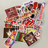 52 pieces of rock ROCK punk band waterproof removable graffiti hand account stickers skateboard trolley car stickers