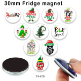 10pcs/lot   Christmas  Tree  glass picture printing products of various sizes  Fridge magnet cabochon