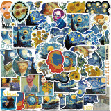40 pieces of Van Gogh works sunflower oil painting graffiti stickers luggage laptop guitar waterproof stickers
