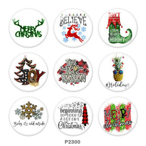 20MM  Christmas  Deer   Print   glass  snaps buttonDeer