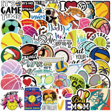 50 Ball Sports Collection Stickers Personalized Decoration Luggage Notebook Waterproof Removable Glue Non-repetitive Stickers