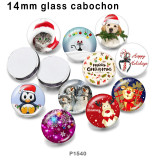 10pcs/lot  Christmas  Cat  Dog  glass picture printing products of various sizes  Fridge magnet cabochon
