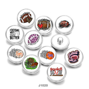 20MM  MOM  rugby  Basketball  Print   glass  snaps buttons