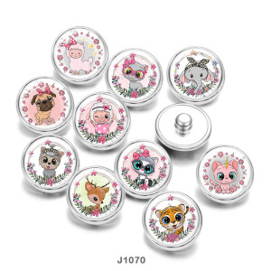 20MM  Cat  Elephant  sheep  Dog  Patriots  Print   glass  snaps buttons