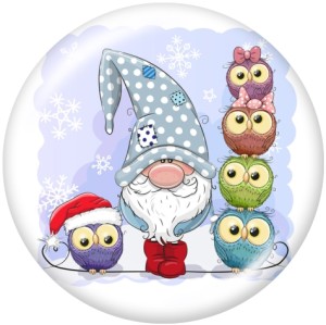 20MM  Christmas  Print   glass  snaps buttons