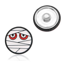 20MM Halloween  design metal silver plated snap charms Multicolor