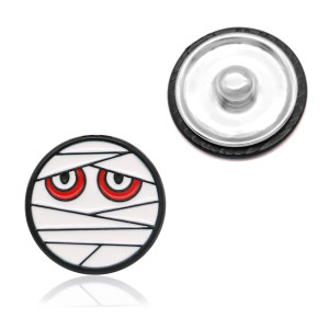 20MM Halloween  design metal silver plated snap charms Multicolor