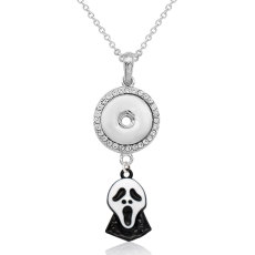 Halloween  Necklace With accessories silver  fit 20MM chunks 50CM chain  snaps jewelry necklace for girls