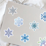 50 Christmas decoration glass snowflake pattern stickers laptop suitcase ipad waterproof stickers