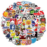 101 new personality cartoon tide brand graffiti stickers mobile phone skateboard luggage waterproof without leaving glue stickers removable