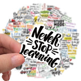 100 inspirational English learning motto graffiti stickers decorative luggage waterproof without leaving glue stickers