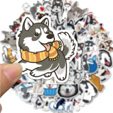 50 cute pet husky graffiti stickers suitcase laptop thermos computer waterproof stickers