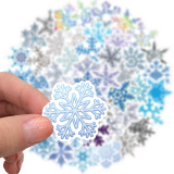 50 Christmas decoration glass snowflake pattern stickers laptop suitcase ipad waterproof stickers