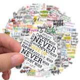100 inspirational English learning motto graffiti stickers decorative luggage waterproof without leaving glue stickers